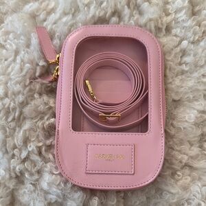 Carmen Sol Pink Crossbody Bag phone holder credit card slots